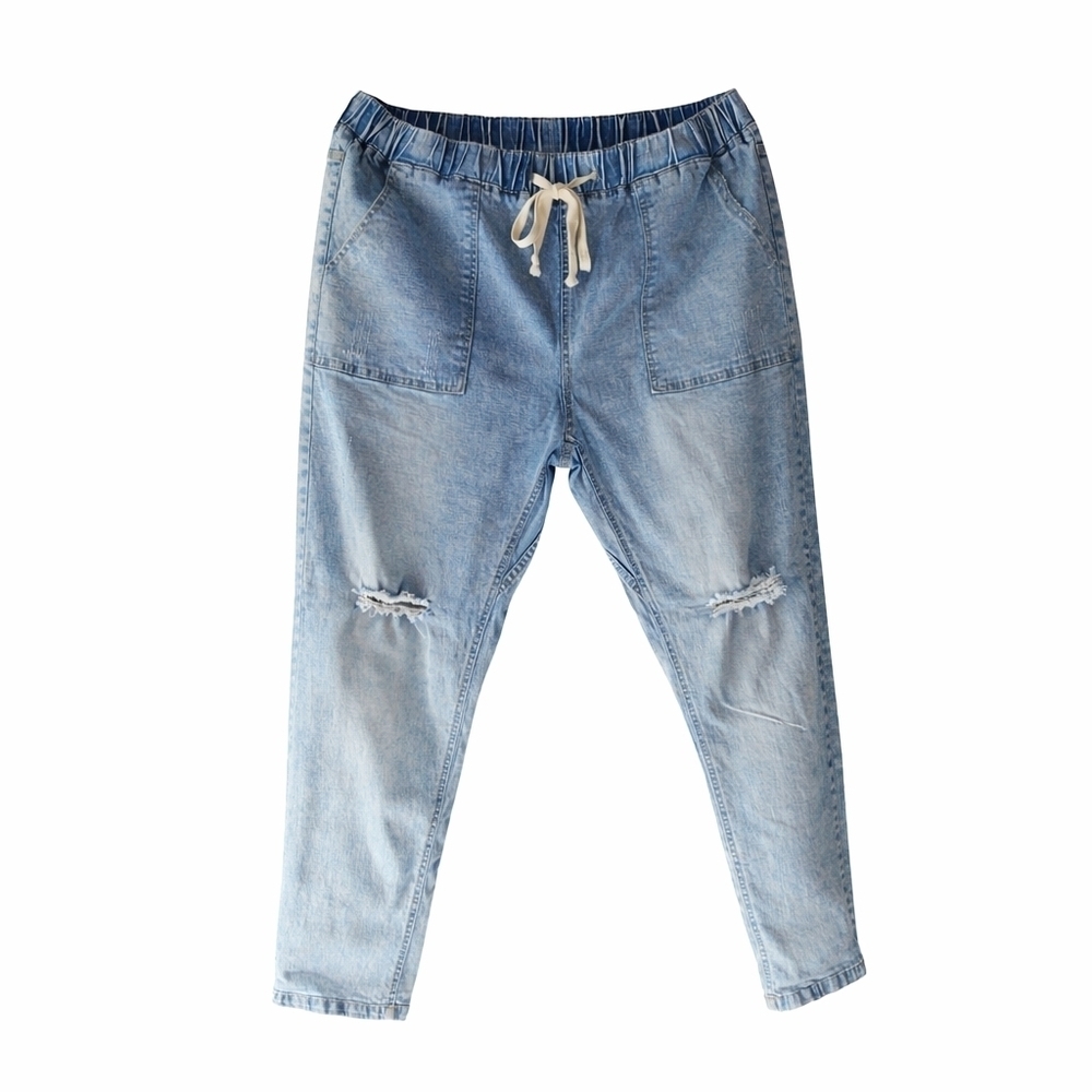 Casual Blue Straight Leg Jeans for Women - Picture 2 of 6